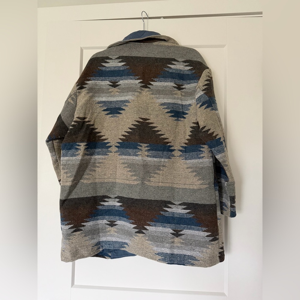 OTT Blue Southwestern Oversized Womens Jacket Size S/M - Picture 3 of 5